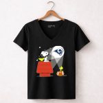 Snoopy And Woodstock With Los Angeles Rams Football Beam 7 Womens V Neck