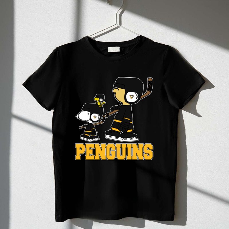 Snoopy And Woodstock With Pittsburgh Penguins Hockey Gear 1 T Shirt