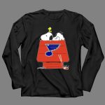 Snoopy And Woodstock With St Louis Blues Logo On Doghouse 4 Long Sleeves.jpg