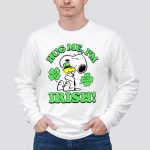 Snoopy And Woodstocks Hug Me Im Irish 4 Long Sleeves