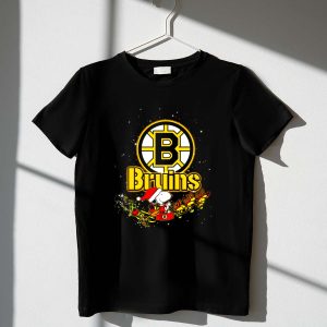 Snoopy And Woodstocks Santa Christmas Boston Bruins Shirt