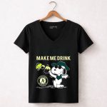 Snoopy Athletics Make Me Drink Oakland As Fans Baseball 7 Womens V Neck.jpg