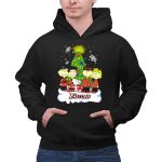 Snoopy Atlanta Falcons Christmas Peanuts Characters Snowflakes Tree 2 Hoodie