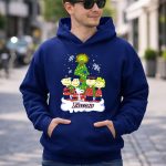 Snoopy Atlanta Falcons Christmas Peanuts Characters Snowflakes Tree 8 Hoodie