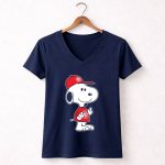 Snoopy Atlanta Hawks Double Middle Fingers Fck You 5 Womens V Neck