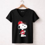 Snoopy Atlanta Hawks Double Middle Fingers Fck You 7 Womens V Neck