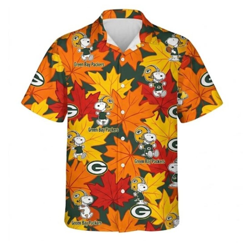 Snoopy Autum Green Bay Packers Hawaiian Shirt 1.Jpg