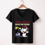 Snoopy Avalanche Make Me Drink Colorado Avalanche Fans 7 Womens V Neck.jpg