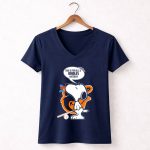 Snoopy Baseball Baltimore Orioles Haters 5 Womens V Neck