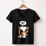 Snoopy Baseball Baltimore Orioles Haters 7 Womens V Neck