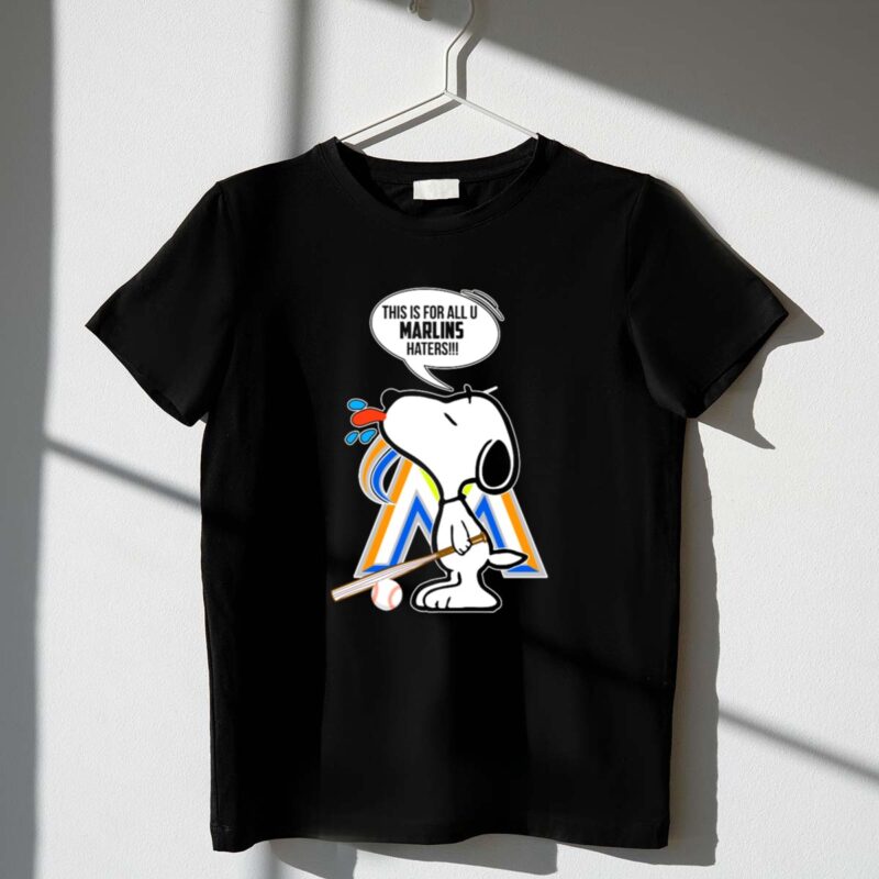 Snoopy Baseball Fan Spitting At Miami Marlins Haters 1 T Shirt.jpg