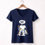 Snoopy Baseball Fan Spitting At Miami Marlins Haters 5 Womens V Neck.jpg