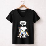 Snoopy Baseball Fan Spitting At Miami Marlins Haters 7 Womens V Neck.jpg