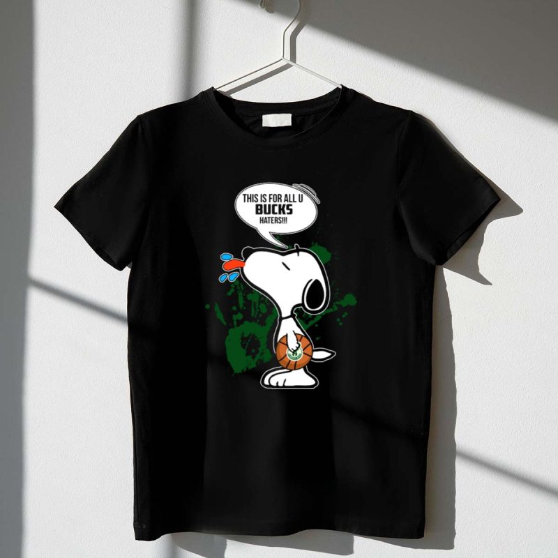 Snoopy Basketball Milwaukee Bucks Haters Fans Pep Talk 1 T Shirt