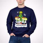 Snoopy Bengals Christmas Tree Peanuts Characters 3 Sweatshirt