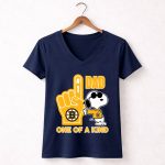 Snoopy Boston Bruins 1 Dad One Of A Kind 5 Womens V Neck.jpg