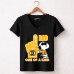 Snoopy Boston Bruins 1 Dad One Of A Kind 7 Womens V Neck.jpg