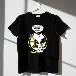 Snoopy Boston Bruins Haters Message With Hockey Stick Shirt