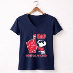 Snoopy Boston Red Sox 1 DAD One Of A Kind 5 Womens V Neck