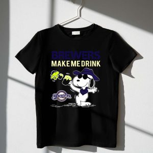 Snoopy Brewers Make Me Drink Milwaukee Brewers Fans Peanuts Comic 1 T Shirt.jpg