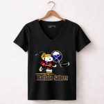 Snoopy Buffalo Sabres Hockey Player with Puck 7 Womens V Neck.jpg
