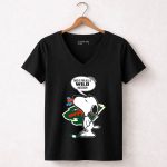 Snoopy Cartoon with Minnesota Wild Hockey Fans Message for All U Wild Haters 7 Womens V Neck.jpg