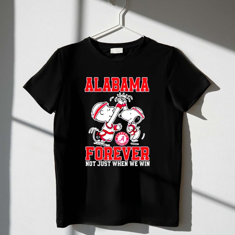 Snoopy Charlie Brown Alabama Crimson Tide Forever Not Just When We Win 1 T Shirt