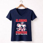 Snoopy Charlie Brown Alabama Crimson Tide Forever Not Just When We Win 5 Womens V Neck