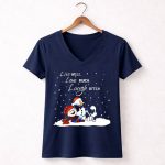 Snoopy Charlie Brown Live Well Love Much Laugh Often Winter Snowman Scene T Shirt 5 1.jpg