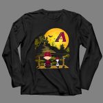 Snoopy Charlie Brown Sit Under Moon Arizona Diamondbacks Halloween 4 Long Sleeves.jpg