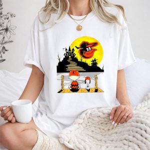 Snoopy Charlie Brown Sit Under Moon Baltimore Orioles Halloween 1 T Shirt