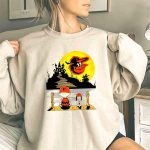 Snoopy Charlie Brown Sit Under Moon Baltimore Orioles Halloween 3 Sweatshirt