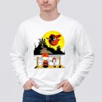 Snoopy Charlie Brown Sit Under Moon Baltimore Orioles Halloween 4 Long Sleeves