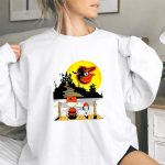 Snoopy Charlie Brown Sit Under Moon Baltimore Orioles Halloween 9 Sweatshirt