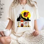 Snoopy Charlie Brown Sit Under Moon Baltimore Orioles Halloween T Shirt 7