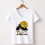 Snoopy Charlie Brown Sit Under Moon Colorado Rockies Halloween 5 Womens V Neck.jpg