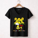 Snoopy Charlie Brown Sunflower Happy Mothers Day 7 Womens V Neck