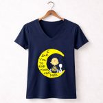 Snoopy Charlie autism I love you to the moon and back 5 Womens V Neck