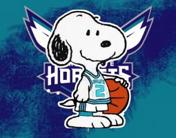 Snoopy Charlotte Hornets Banner