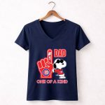 Snoopy Chicago Cubs 1 DAD One of A Kind 5 Womens V Neck