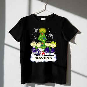 Snoopy Christmas Baltimore Ravens Charlie Brown Characters 1 T Shirt