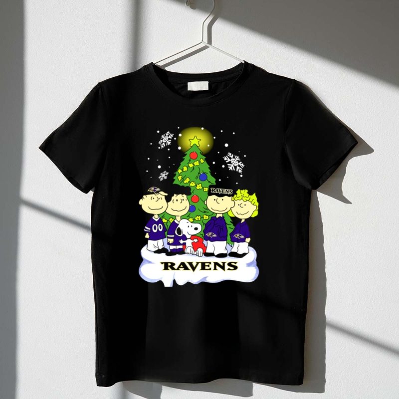 Snoopy Christmas Baltimore Ravens Charlie Brown Characters 1 T Shirt