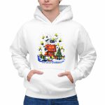 Snoopy Christmas House with Woodstock and Gifts Give The Gift Of Friendship T Shirt 2 1.jpg