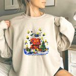 Snoopy Christmas House with Woodstock and Gifts Give The Gift Of Friendship T Shirt 3 1.jpg