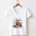 Snoopy Christmas House with Woodstock and Gifts Give The Gift Of Friendship T Shirt 5 1.jpg