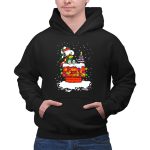 Snoopy Christmas Lights on Doghouse with Woodstock and Winter Scene from Peanuts T Shirt 2 1.jpg