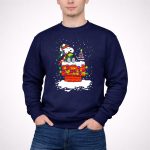 Snoopy Christmas Lights on Doghouse with Woodstock and Winter Scene from Peanuts T Shirt 3 1.jpg