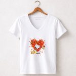 Snoopy Christmas Love Netball Heart 5 Womens V Neck