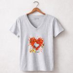 Snoopy Christmas Love Netball Heart 7 Womens V Neck