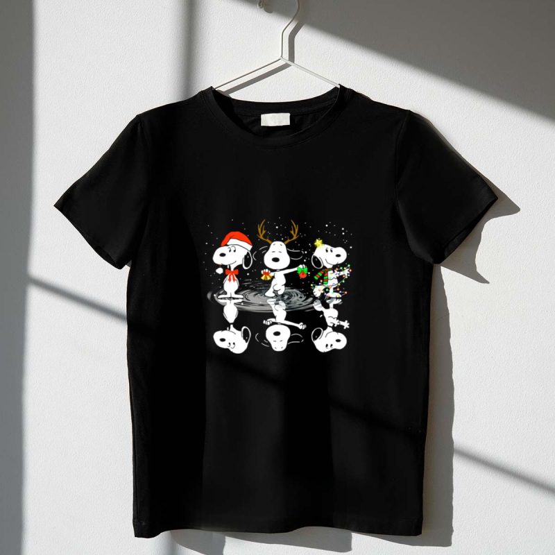 Snoopy Christmas Reflections Santa Reindeer Lights 1 T Shirt 1.Jpg